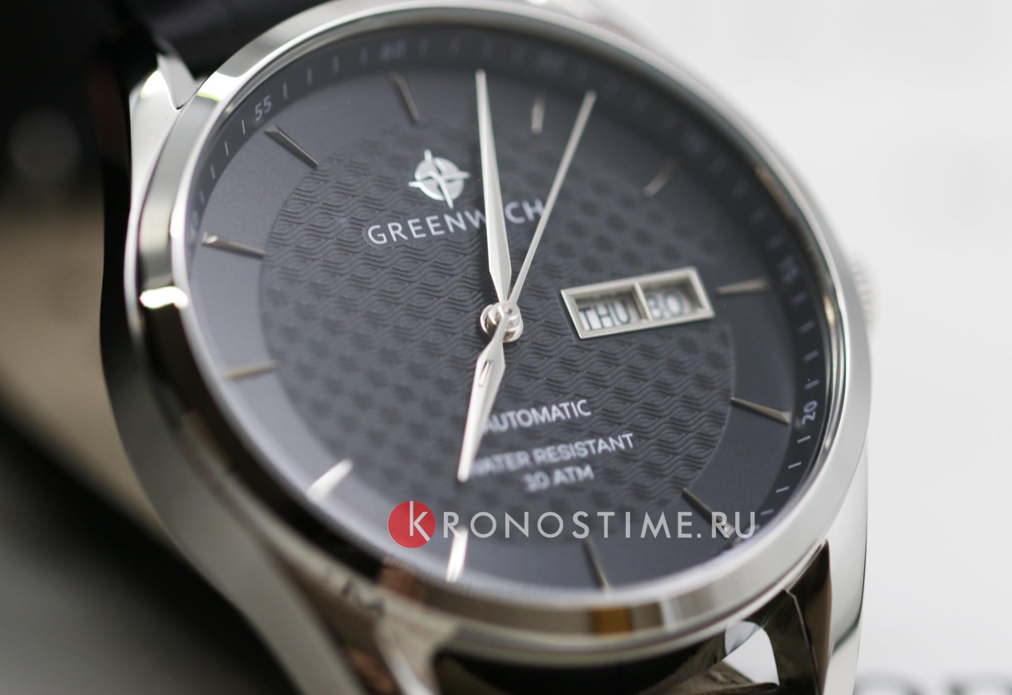 Greenwich Greenwich Good Luck Classic GW 074.11.31,  англия мужские часы на браслете кожаный боковой вид